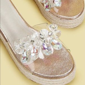 Crystal decor clear wedges